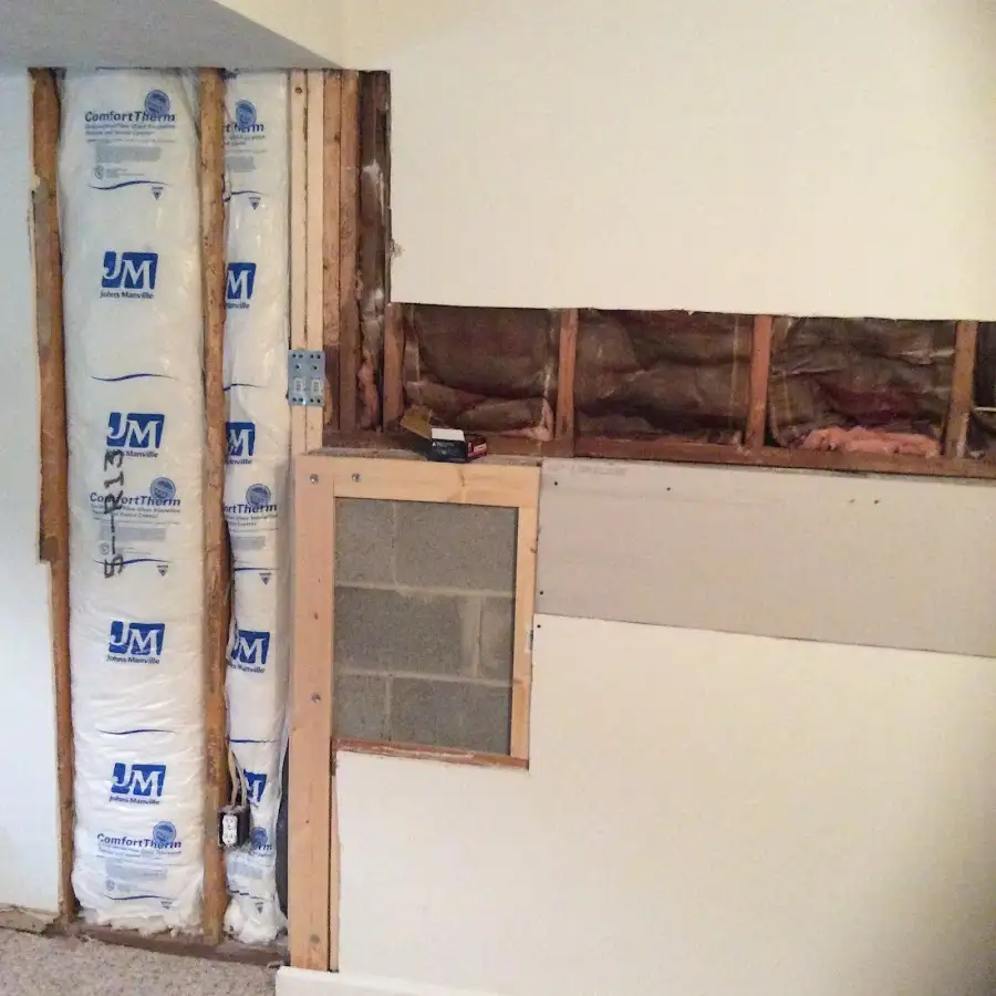 Wall insulation replacement during Structural Drying in Flowing Wells